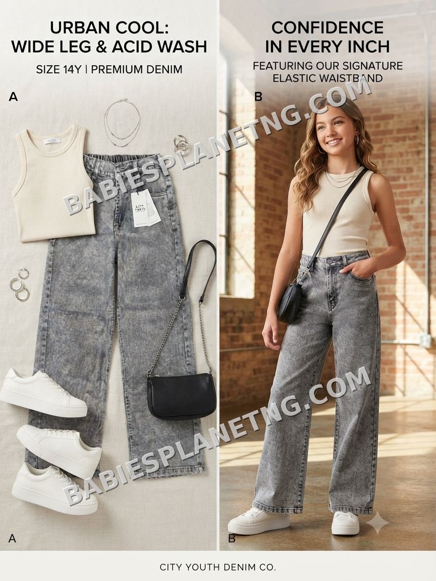 Wide Leg Acid Wash Jeans