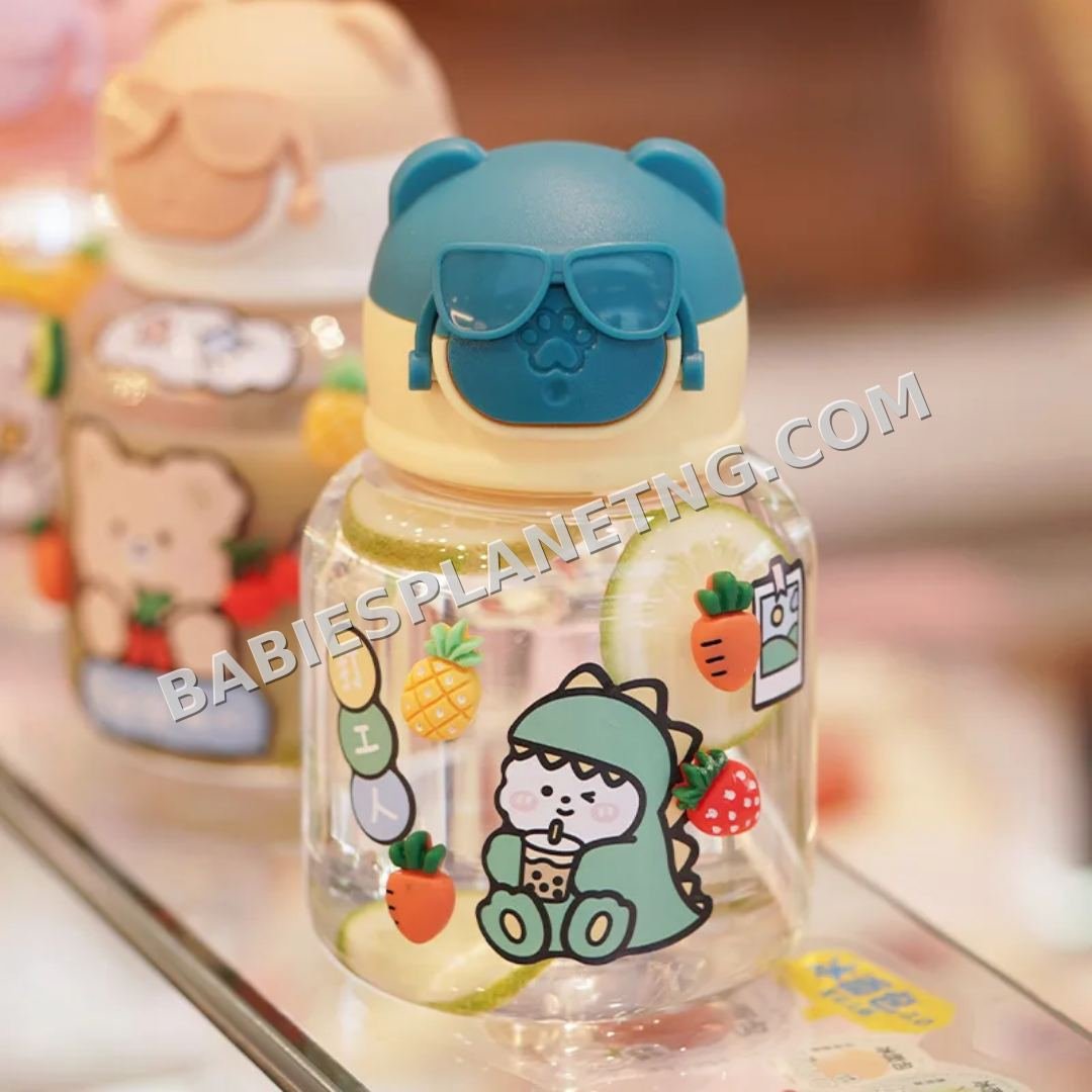 Cute Bear Water Bottle with Straw