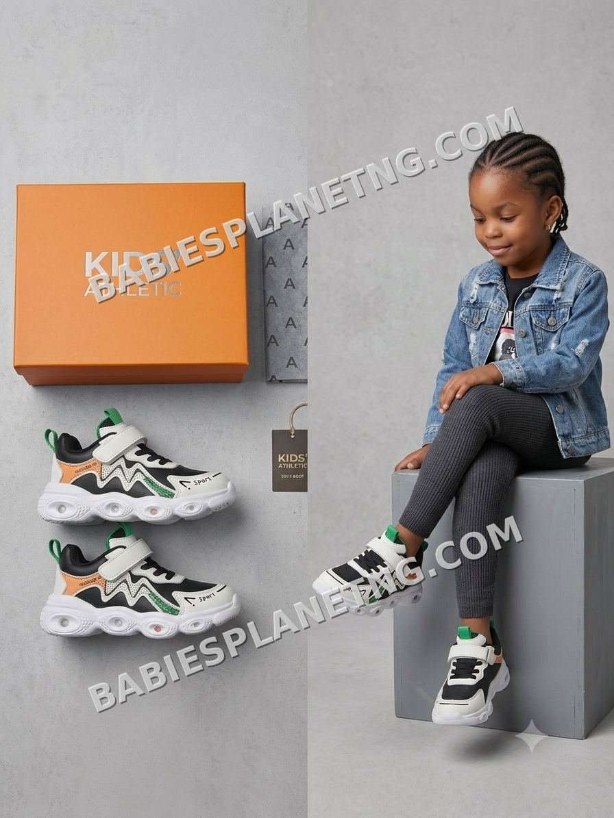 Black Kids' Sports Sneakers