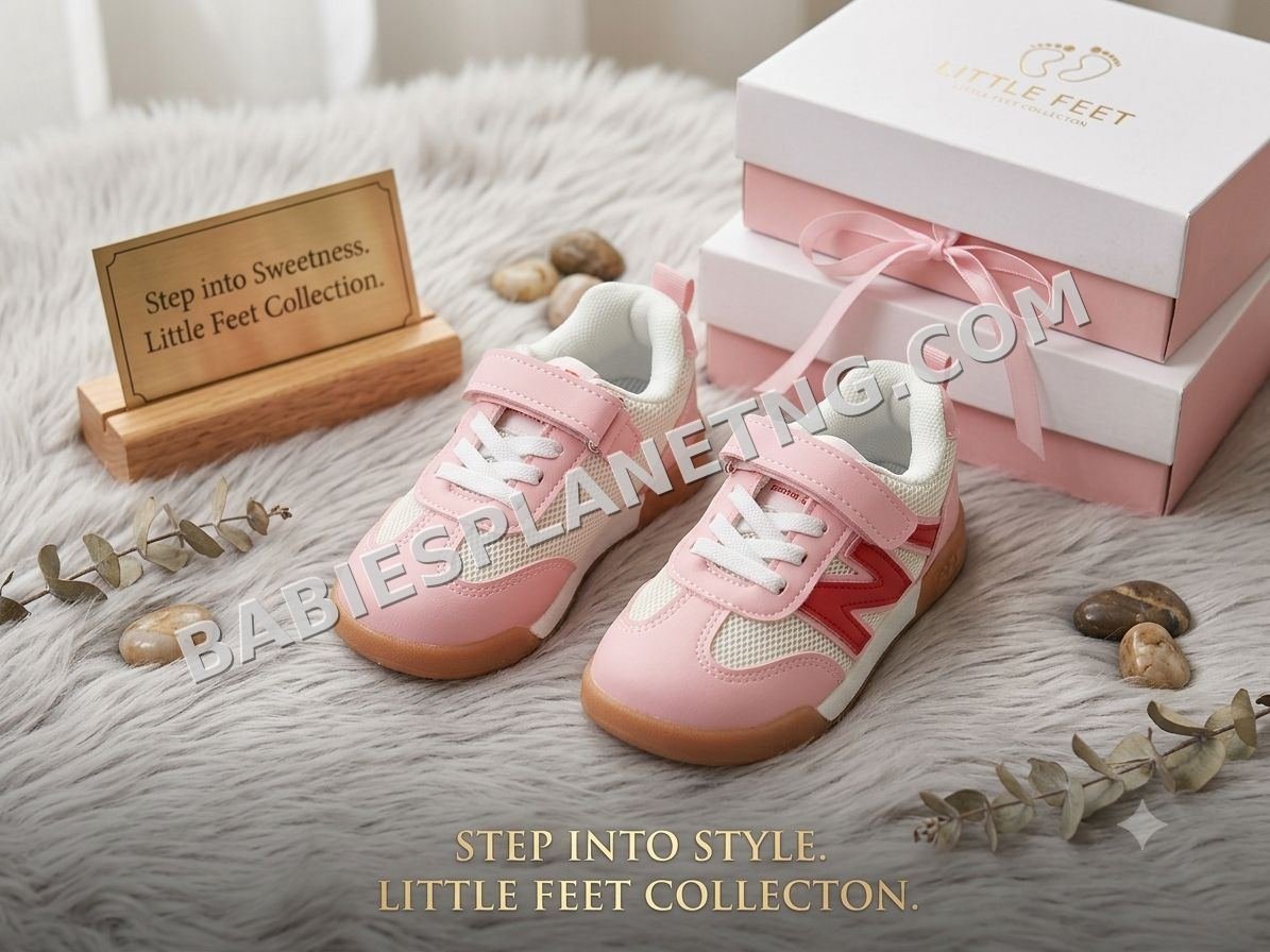 Toddler Pink and Red Sports Sneakers