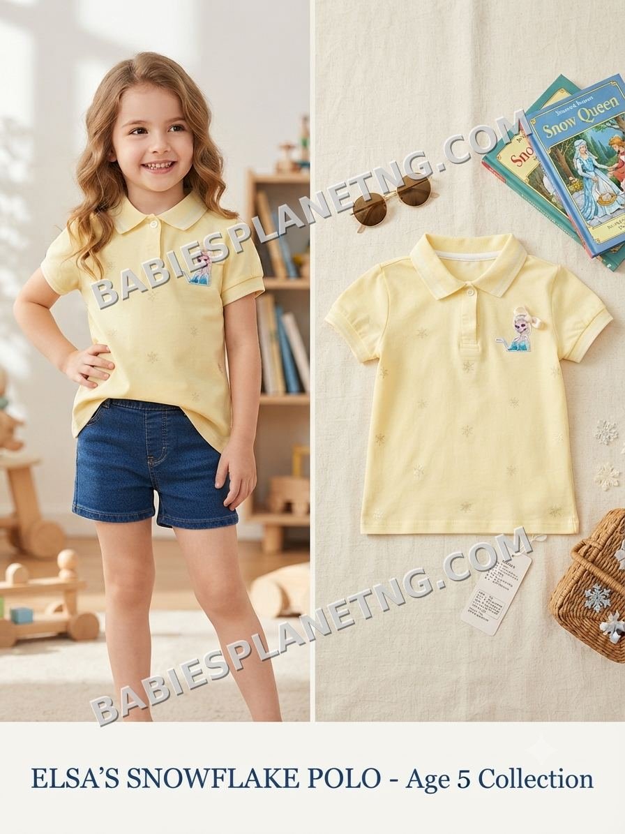 Elsa's Snowflake Girls Polo Tee