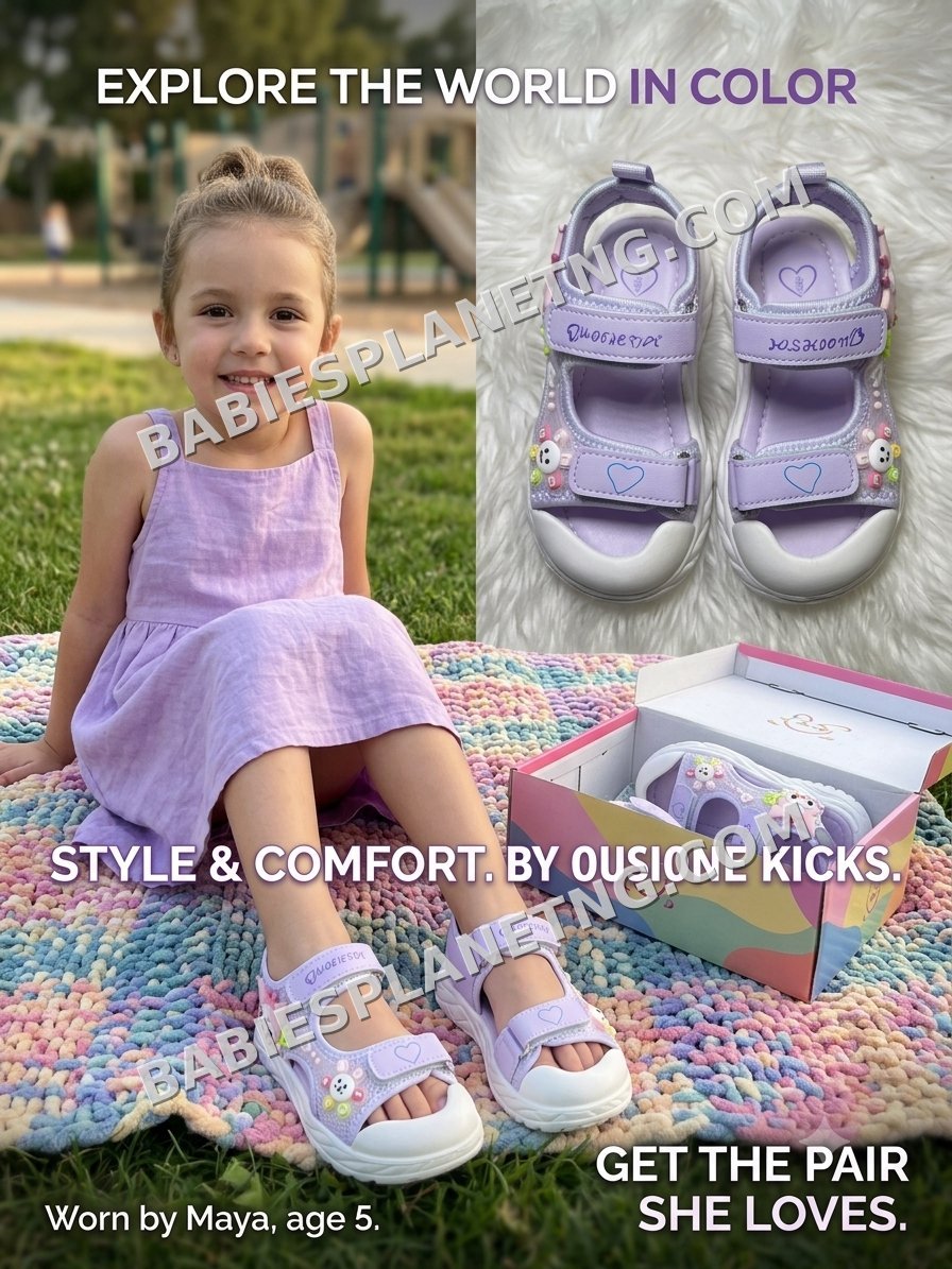 Toddler Girls' Purple Velcro Sandals