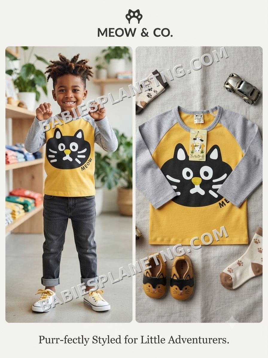 Children's Graphic Cat Top