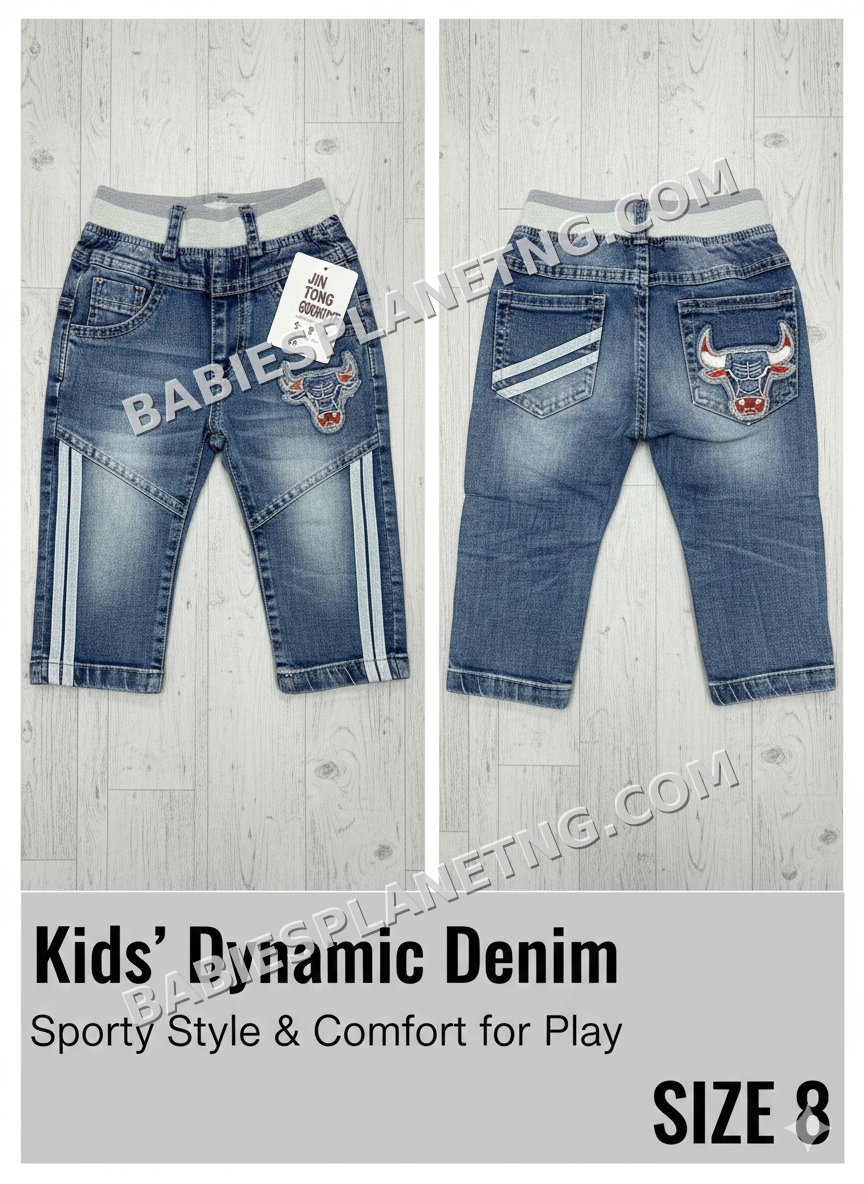 lightwash denim with sides stripes