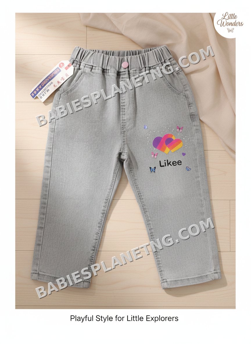 s0ft cotton denim with colorful heart logo