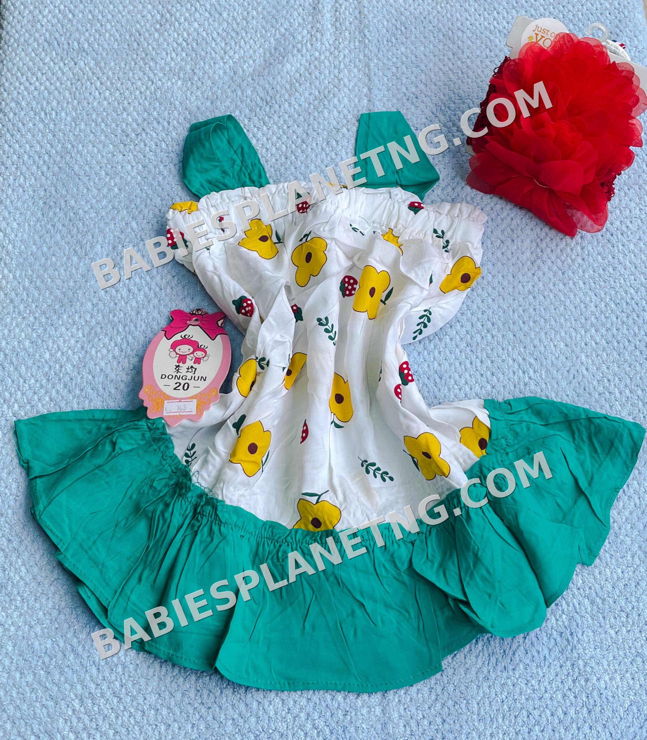 Sleeveless Strap Baby Princess Print Girls Outfit Toddler Girls