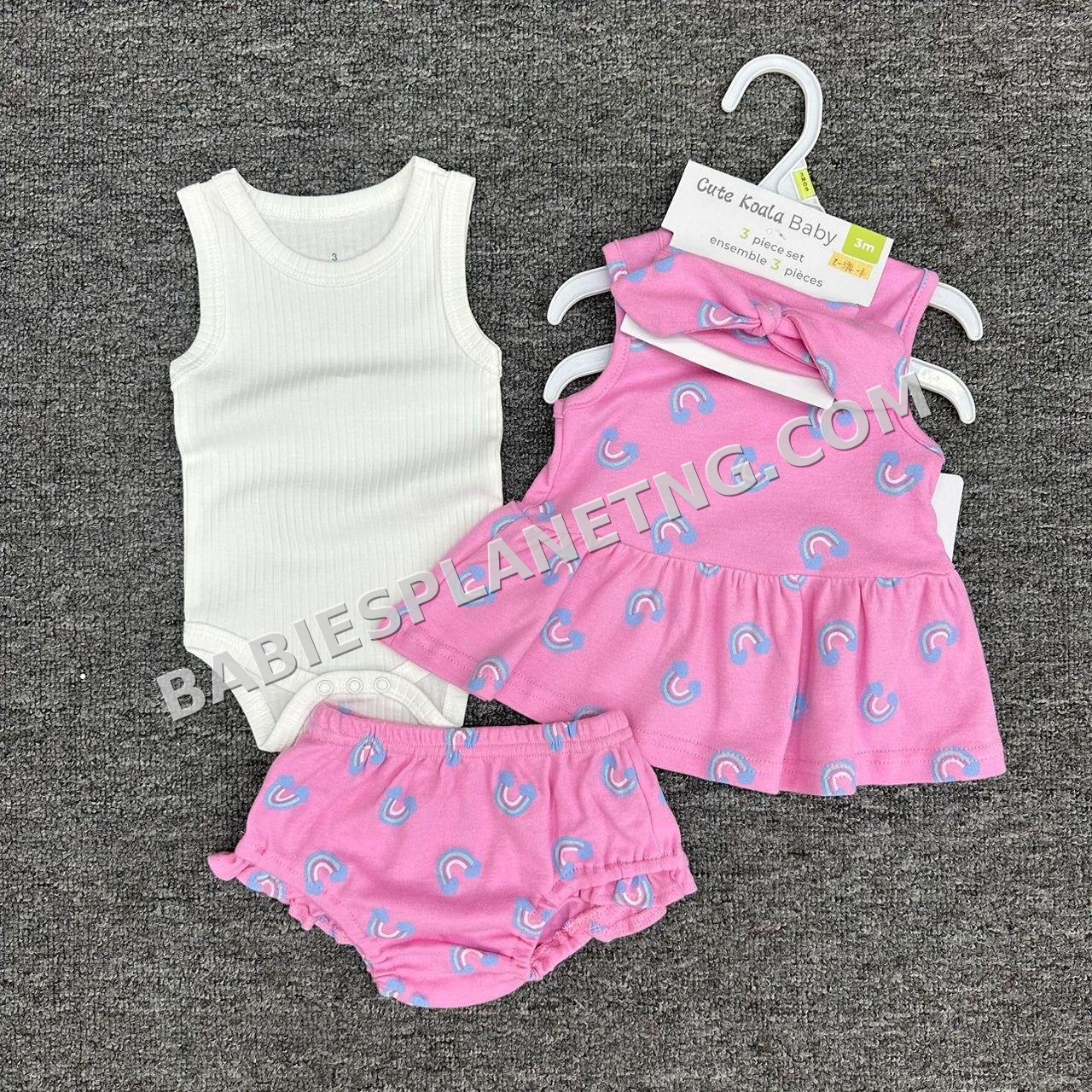 Baby girl's three-piece clothing set