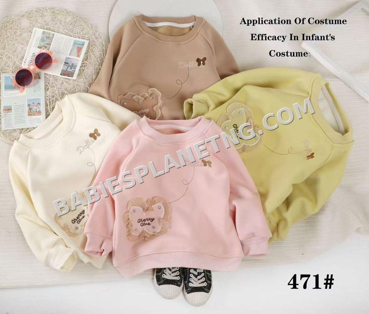 Children's long-sleeved distressed sweatshirts