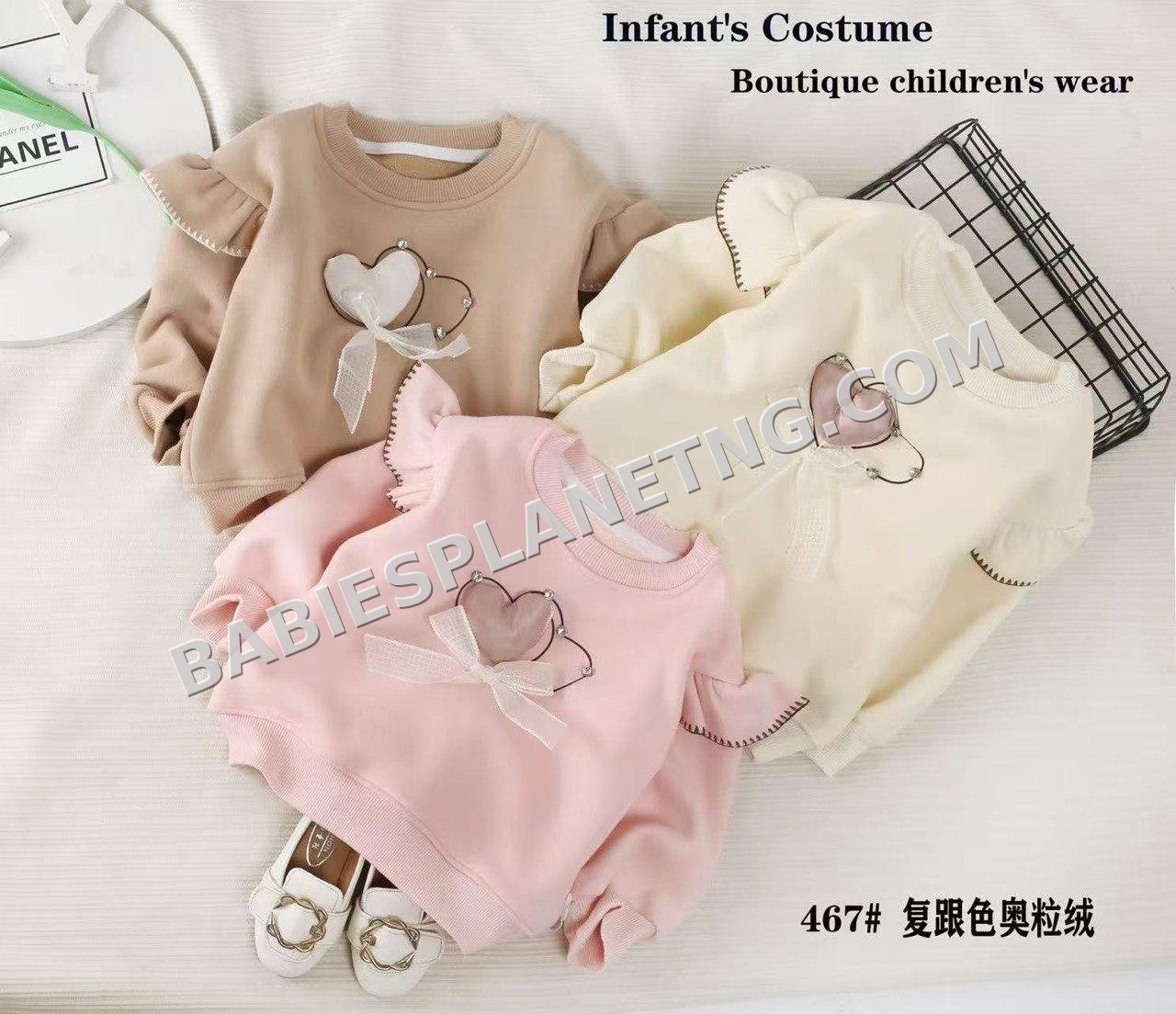 Children's long-sleeved distressed sweatshirts