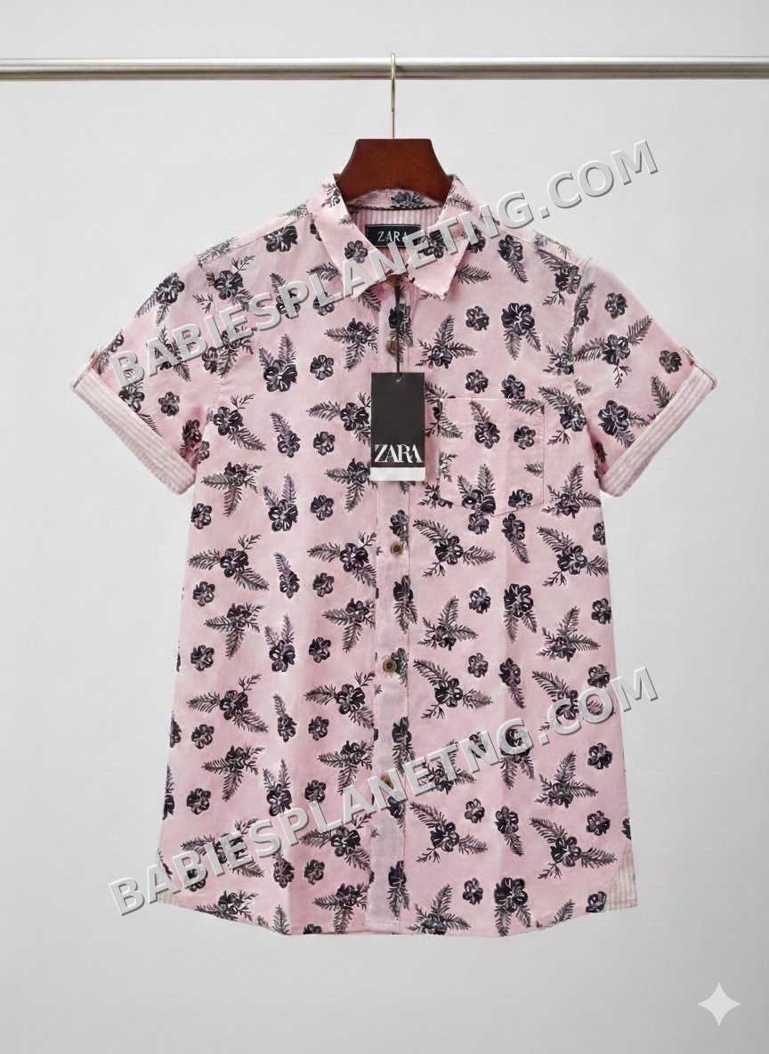 Zara Pink floral shirt .006