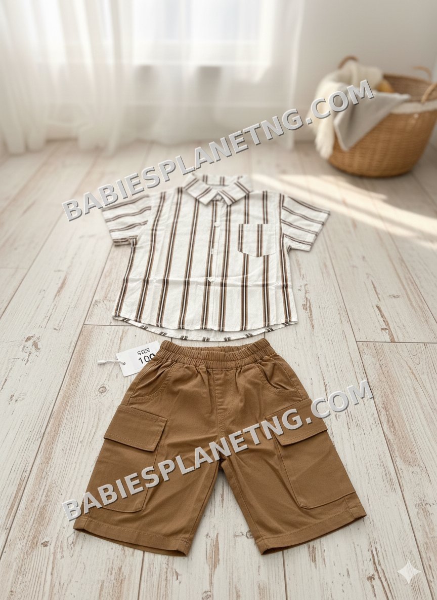 pinstripe shirt and matching cargo short