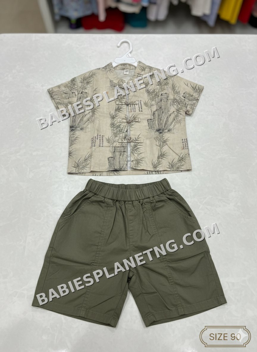 printed short sleeve and short